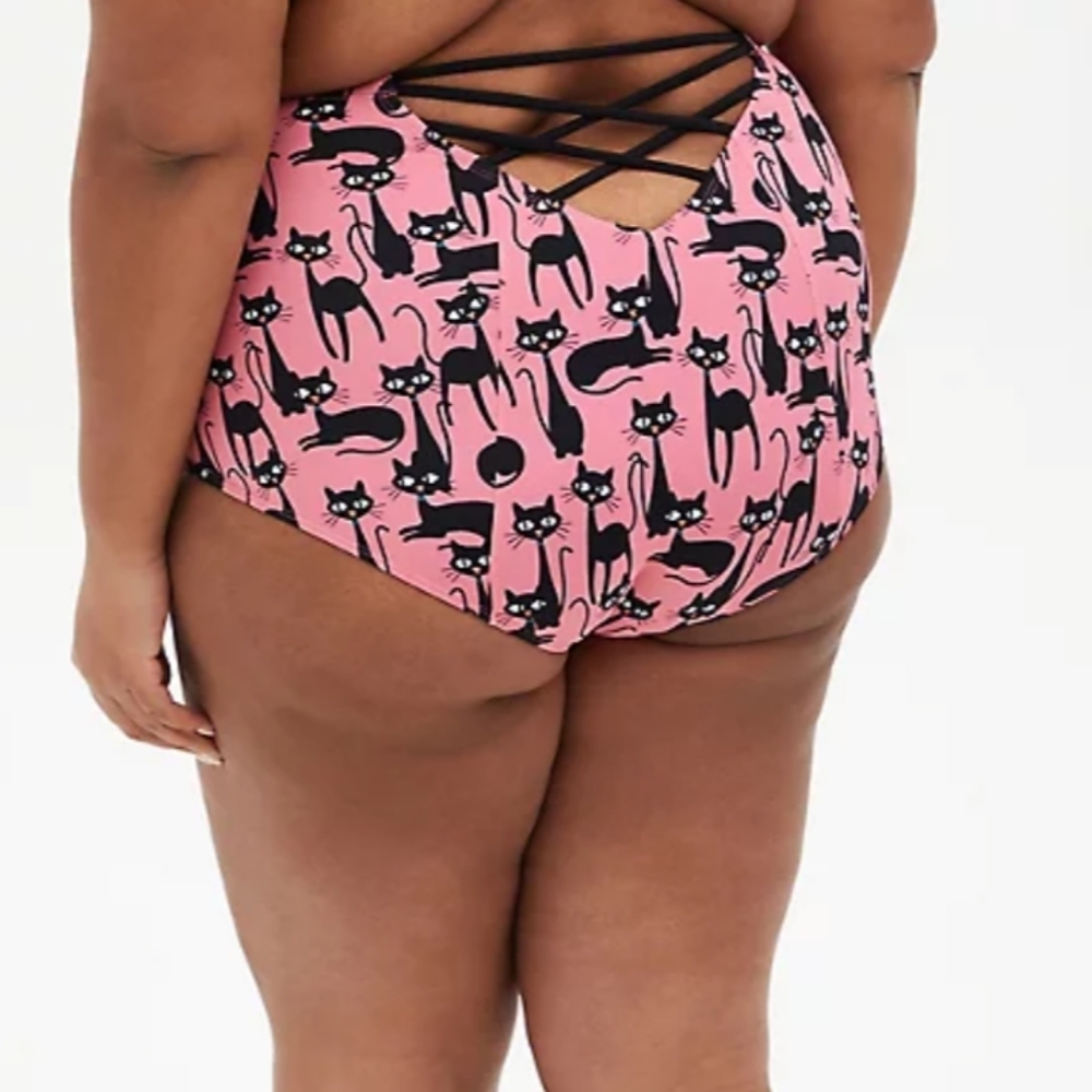 🆕 2X PINK CAT PRINT BIKINI BOTTOMS🐱